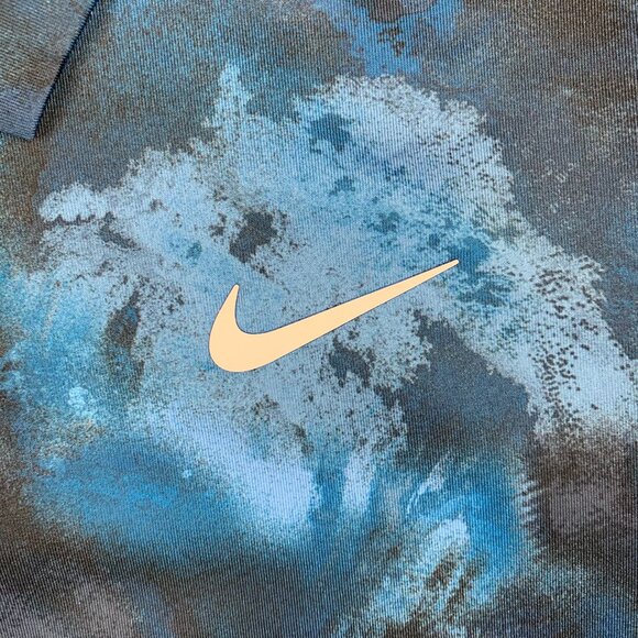 Nike Mens Shirt Medium Blue Ombre Print Polo Golf Dri Fit Stretch Performance - Picture 3 of 9